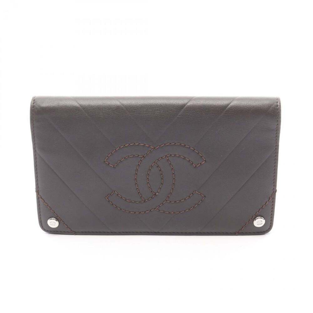 CHANEL Brown Leather Wallet